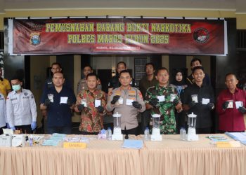 POLRES MAROS MUSNAHKAN RATUSAN GRAM NARKOTIKA HASIL UNGKAPAN KASUS AGUSTUS–DESEMBER 2025