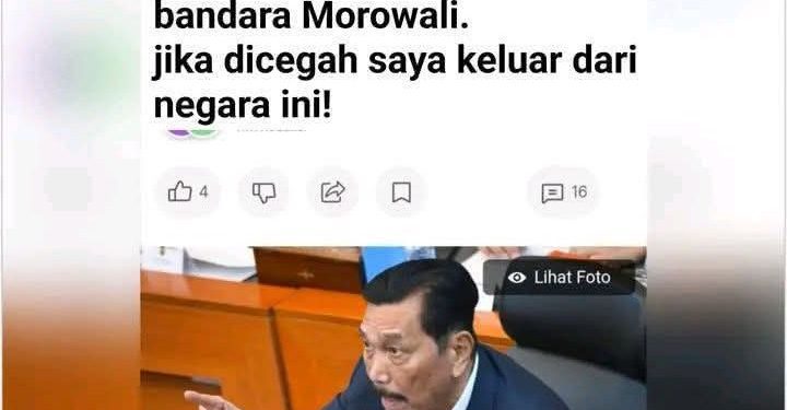 KUTIPAN PALSU SERET NAMA LUHUT, ISU BANDARA MOROWALI DIPUTAR