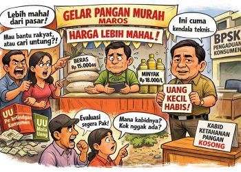 HARGA SEMBAKO DI GELAR PANGAN MURAH MAROS DIKELUHKAN LEBIH MAHAL DARI PASAR, WARGA PROTES