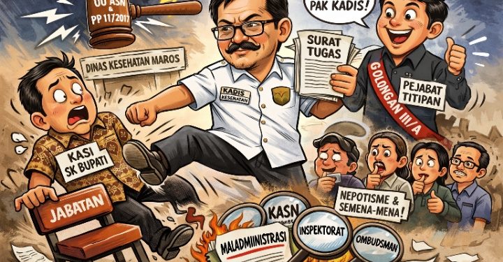 SK BUPATI DILANGKAHI! KADIS KESEHATAN MAROS GESER KASI LEWAT SURAT TUGAS, DIDUGA LANGGAR UU ASN DAN PP 11/2017