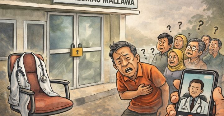 KRISIS LAYANAN KESEHATAN DI MALAWA: PUSKESMAS TANPA DOKTER, WARGA DIPAKSA BEROBAT ONLINE
