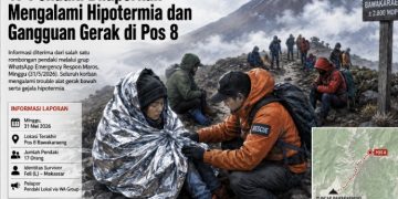 17 Pendaki Dilaporkan Mengalami Hipotermia dan Gangguan Gerak di Pos 8 Bawakaraeng
