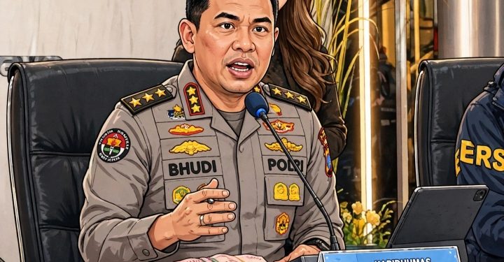 POLRI PAMER RATUSAN M DAN 74 KG EMAS DARI BRANGKAS FEBRIE
