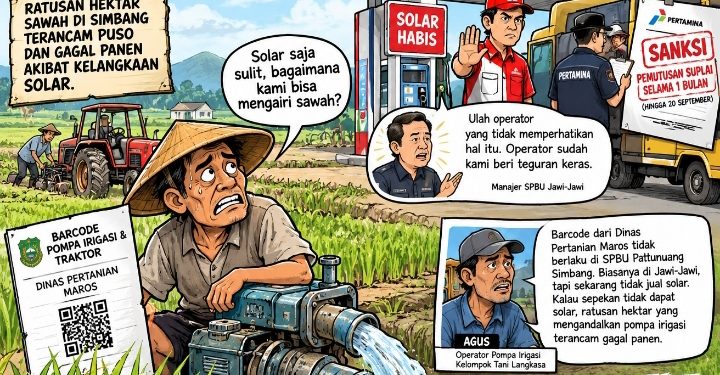 SOLAR LANGKA, RATUSAN HEKTARE SAWAH DI SIMBANG TERANCAM GAGAL PANEN